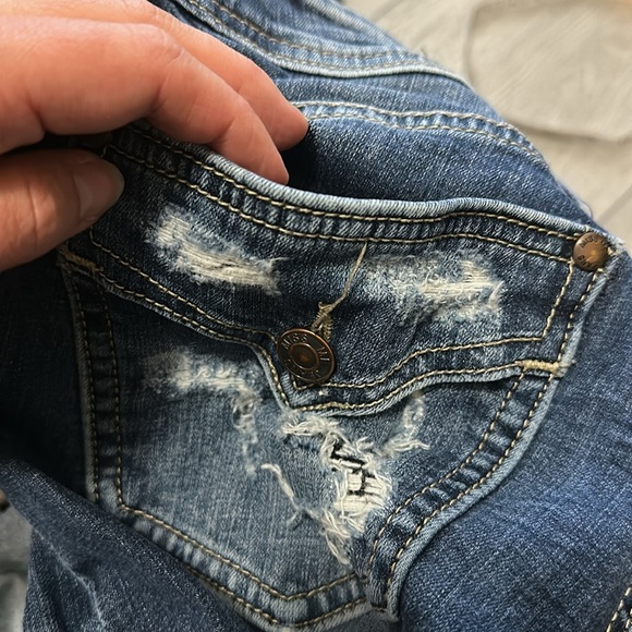 Miss Me Blue Skinny Jeans with Vintage Fading - Picture 10 of 10